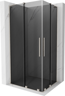 Mexen Velar L Duo cabină de duș cu uși glisante 90 x 80 cm, grafit, nichel periat - 871-090-080-02-43-97