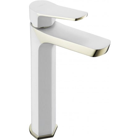 Mexen Lerma baterie înaltă pentru chiuvetă, albă/aurie - 74310-25