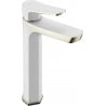 Mexen Lerma baterie înaltă pentru chiuvetă, albă/aurie - 74310-25