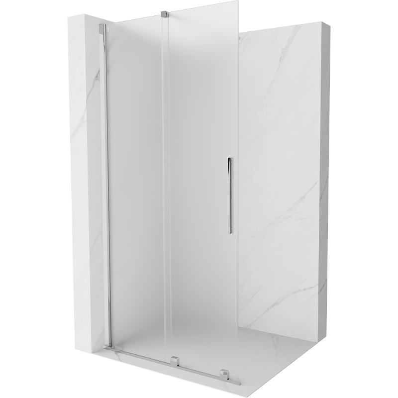 Mexen Velar tolóajtós zuhanyfal 85 x 200 cm, matt 8 mm, króm - 871-085-000-33-01