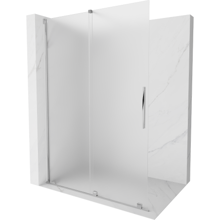 Mexen Velar szétnyitható Walk-in zuhanyfal 140 x 200 cm, matt 8 mm, króm - 871-140-000-33-01