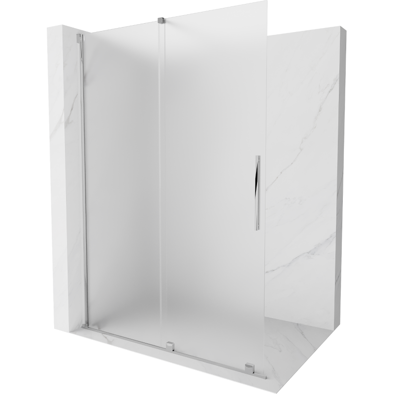 Mexen Velar mozgatható Walk-in zuhanyfal 160 x 200 cm, homályos 8 mm, króm - 871-160-000-33-01