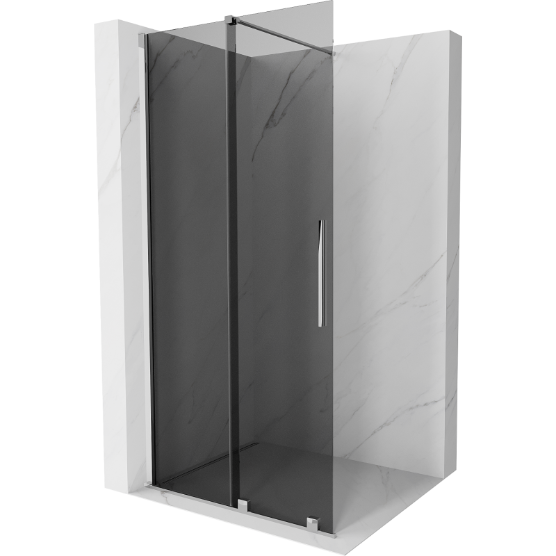 Mexen Velar perete de duș culisant Walk-in 70 x 200 cm, grafit 8 mm, crom - 871-070-000-43-01