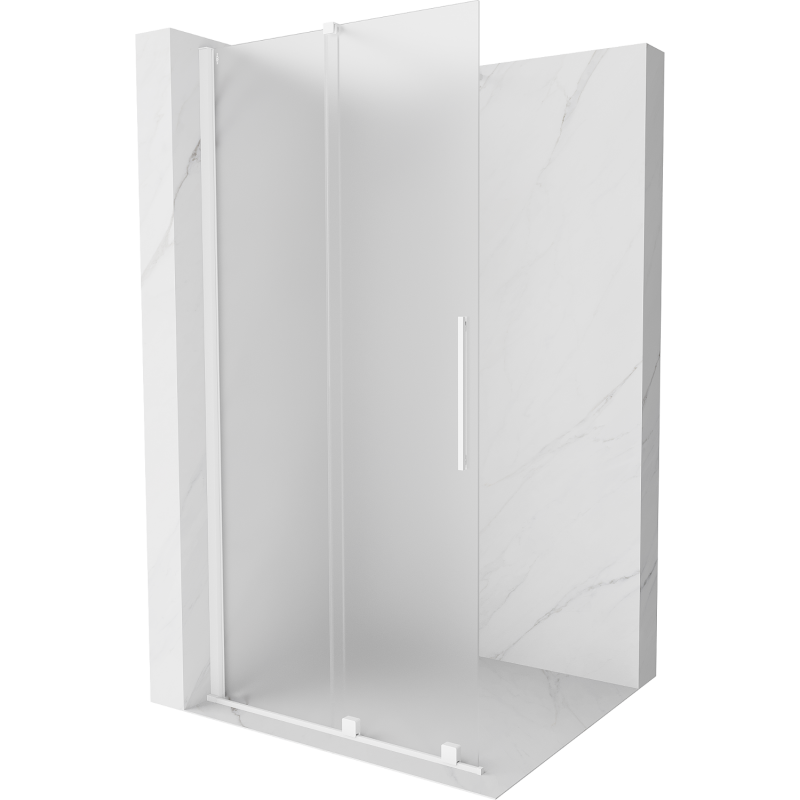 Mexen Velar mozgatható Walk-in zuhanyfal 120 x 200 cm, homályos 8 mm, fehér - 871-120-000-33-20