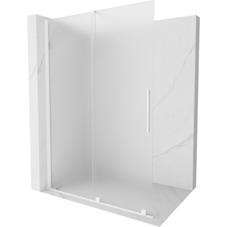Mexen Velar toló walk-in zuhanyfal 130 x 200 cm, matt üveg 8 mm, fehér - 871-130-000-33-20