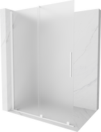 Mexen Velar panou de duș glisant Walk-in 140 x 200 cm, mat 8 mm, alb - 871-140-000-33-20