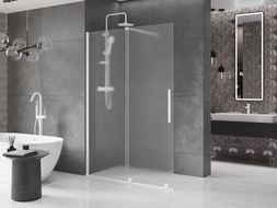 Mexen Velar panou de duș glisant Walk-in 140 x 200 cm, mat 8 mm, alb - 871-140-000-33-20