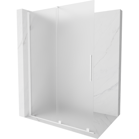 Mexen Velar fúrófalú zuhanyfal 150 x 200 cm, homályos 8 mm, fehér - 871-150-000-33-20
