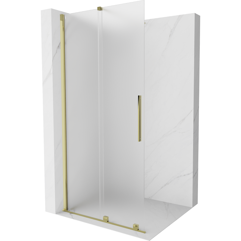 Mexen Velar tolózós zuhanyfal Walk-in 75 x 200 cm, matt üveg 8 mm, arany - 871-075-000-33-50