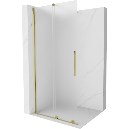 Mexen Velar tolózós zuhanyfal Walk-in 75 x 200 cm, matt üveg 8 mm, arany - 871-075-000-33-50