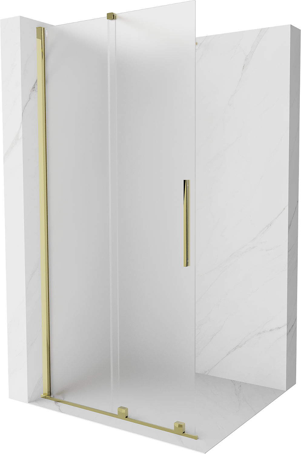 Peretele de duș extensibil Mexen Velar Walk-in 100 x 200 cm, mat 8 mm, aurie - 871-100-000-33-50