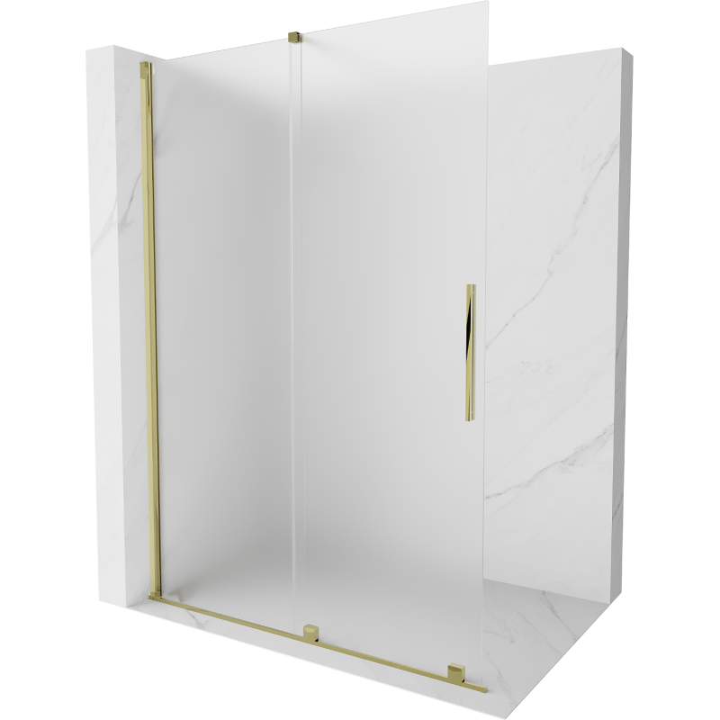 Mexen Velar toló zuhanyfal Walk-in 130 x 200 cm, matt 8 mm, arany - 871-130-000-33-50