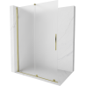 Mexen Velar panou de duș glisant Walk-in 130 x 200 cm, geam mat 8 mm, auriu - 871-130-000-33-50