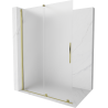 Mexen Velar perete de duș glisant Walk-in 140 x 200 cm, mat 8 mm, aurie - 871-140-000-33-50