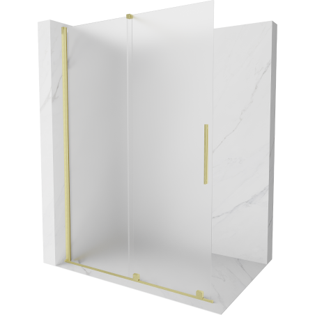 Mexen Velar Walk-in zuhanyfal 140 x 200 cm, matt üveg 8 mm, brushed arany - 871-140-000-33-55