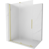 Mexen Velar perete duș extensibil Walk-in 140 x 200 cm, sticlă difuză 8 mm, finisaj aurit - 871-140-000-33-55