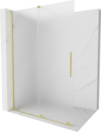Mexen Velar mozgatható Walk-in zuhanyfal 160 x 200 cm, frottír 8 mm, arany csiszolt - 871-160-000-33-55