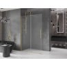 Mexen Velar tolóajtós zuhanyfal Walk-in 150 x 200 cm, homokfóliával 8 mm, csiszolt arany - 871-150-000-33-55