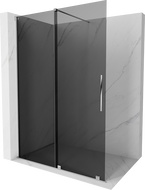 Mexen Velar perete de duș extensibil Walk-in 140 x 200 cm, grafit 8 mm, crom - 871-140-000-43-01