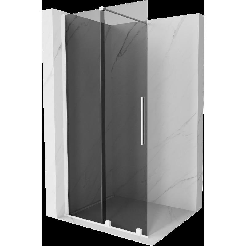 Mexen Velar perete de duș extensibil Walk-in 90 x 200 cm, grafit 8 mm, alb - 871-090-000-43-20