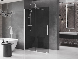 Mexen Velar toló zuhanyfal Walk-in 140 x 200 cm, grafit 8 mm, fehér - 871-140-000-43-20