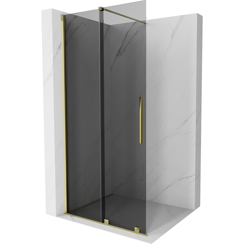 Mexen Velar Rugalmas Walk-in zuhanyfal 70 x 200 cm, grafit 8 mm, arany - 871-070-000-43-50