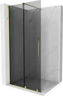Mexen Velar perete de duș glisant Walk-in 100 x 200 cm, grafit 8 mm, aurie - 871-100-000-43-50
