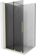 Mexen Velar perete de duş glisant Walk-in 100 x 200 cm, grafit 8 mm, aur periat - 871-100-000-43-55