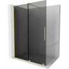 Mexen Velar kihúzható zuhanyfal Walk-in 160 x 200 cm, grafit 8 mm, arany kefélt - 871-160-000-43-55