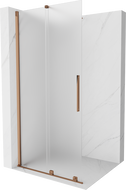 Mexen Velar toló függöny 70 x 200 cm, matt üveg 8 mm, rózsa arany - 871-070-000-33-60