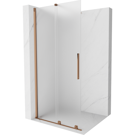 Mexen Velar toló zuhanyzófal Walk-in 75 x 200 cm, frosted 8 mm, rózsaarany - 871-075-000-33-60