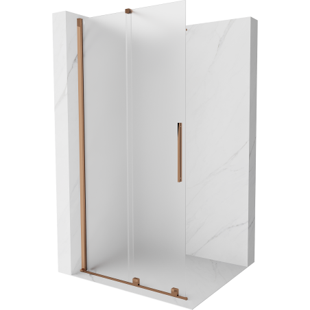 Mexen Velar duș partiționat extensibil Walk-in 80 x 200 cm, mat 8 mm, aur roz - 871-080-000-33-60