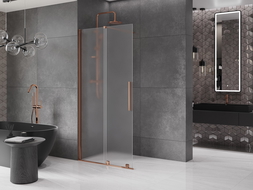Mexen Velar felfújható zuhanykabin Walk-in 90 x 200 cm, homályos 8 mm, rózsaarany - 871-090-000-33-60