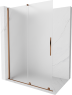 Mexen Velar még kinyitható zuhanyfal 140 x 200 cm, matt 8 mm, rozén arany - 871-140-000-33-60
