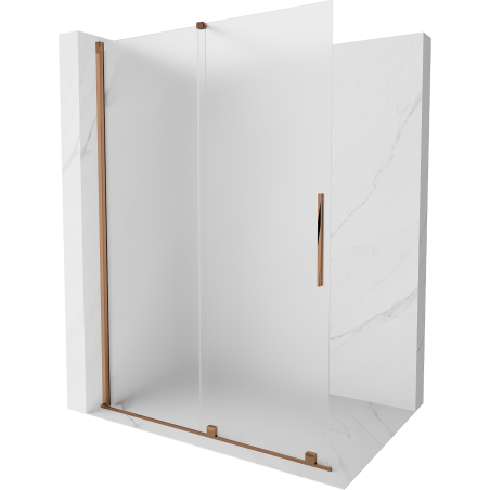 Mexen Velar perete de duș glisant Walk-in 160 x 200 cm, mat 8 mm, aur roz - 871-160-000-33-60