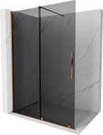 Mexen Velar zuhanyfal, toló Walk-in 150 x 200 cm, grafit 8 mm, rózsaarany - 871-150-000-43-60