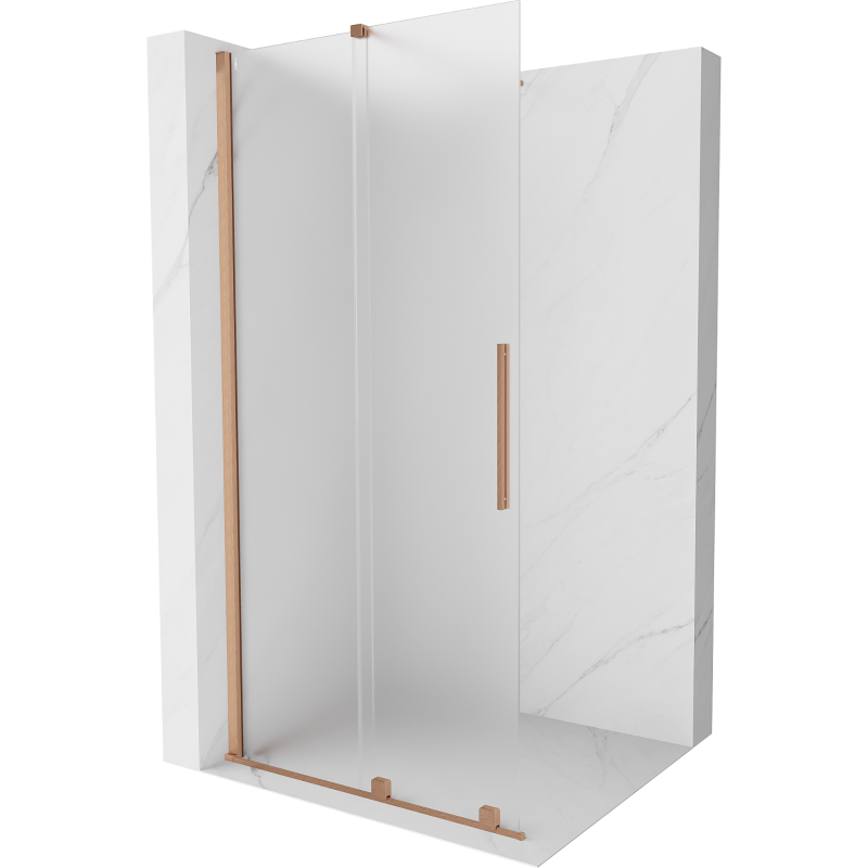 Mexen Velar Walk-in zuhanyfal tolható 70 x 200 cm, 8 mm szórt, kefélt réz - 871-070-000-33-65