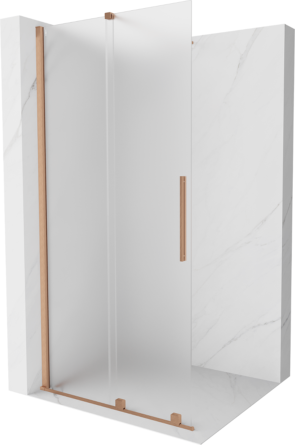 Mexen Velar duș cu perete glisant Walk-in 75 x 200 cm, sticlă sablată 8 mm, bronz periat - 871-075-000-33-65