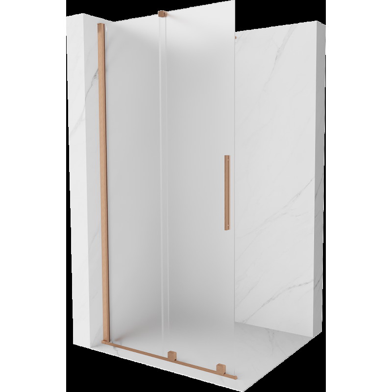 Mexen Velar perete de duș extensibil Walk-in 80 x 200 cm, sticlă mată 8 mm, cupru periat - 871-080-000-33-65