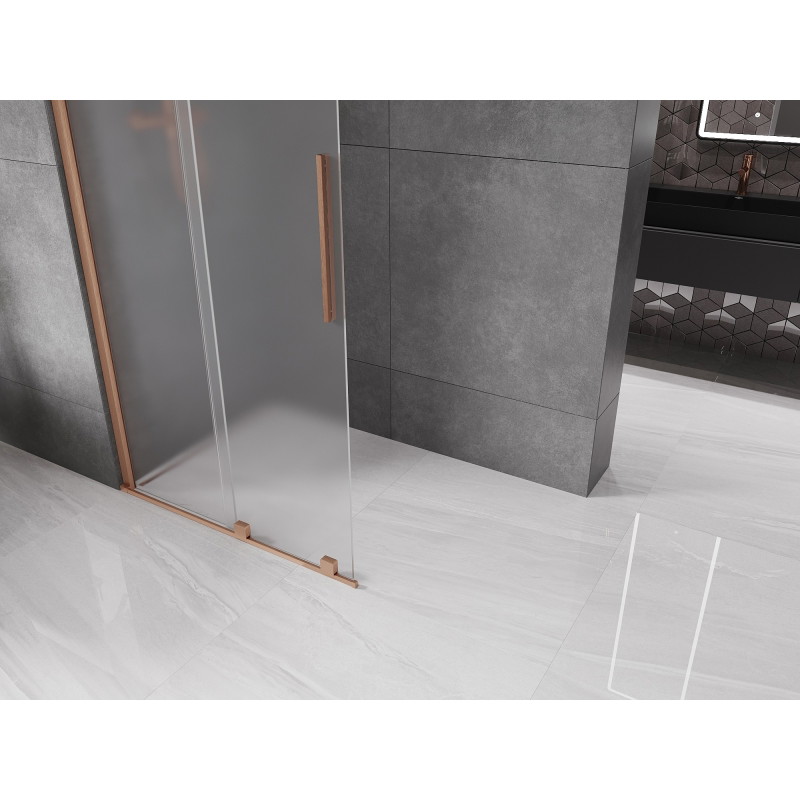 Mexen Velar Perete de duș glisant Walk-in 110 x 200 cm, îngheț 8 mm, cupru periat - 871-110-000-33-65