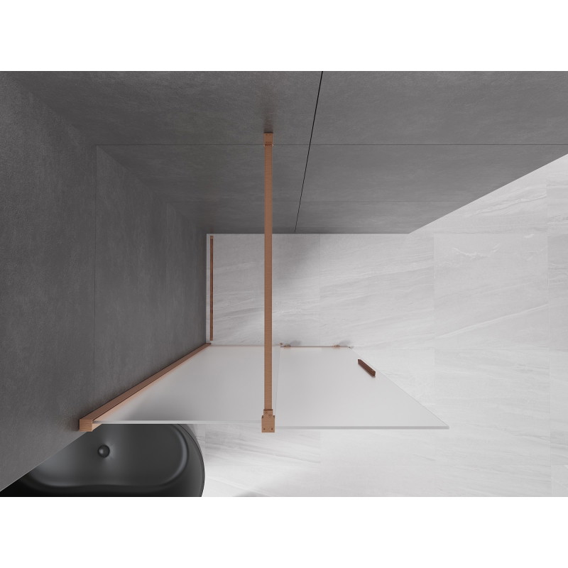Mexen Velar Perete de duș glisant Walk-in 110 x 200 cm, îngheț 8 mm, cupru periat - 871-110-000-33-65