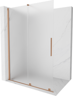 Mexen Velar kihúzható Walk-in zuhanyfal 140 x 200 cm, matt üveg 8 mm, csiszolt réz - 871-140-000-33-65