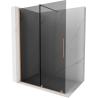 Mexen Velar paraván de duș glisant Walk-in 130 x 200 cm, grafit 8 mm, cupru măcinat - 871-130-000-43-65