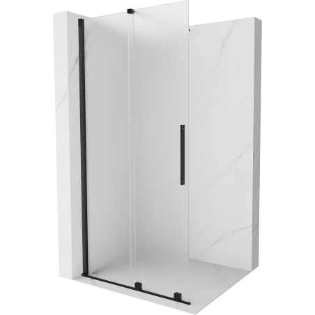 Mexen Velar állítható Walk-in zuhanyfal 90 x 200 cm, matt üveg 8 mm, fekete - 871-090-000-33-70