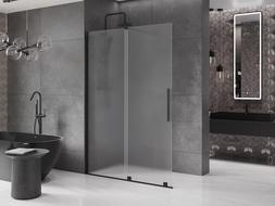 Mexen Velar perete de duș extensibil Walk-in 130 x 200 cm, mat 8 mm, negru - 871-130-000-33-70