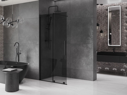 Mexen Velar panou de duș extensibil Walk-in 100 x 200 cm, grafit 8 mm, negru - 871-100-000-43-70