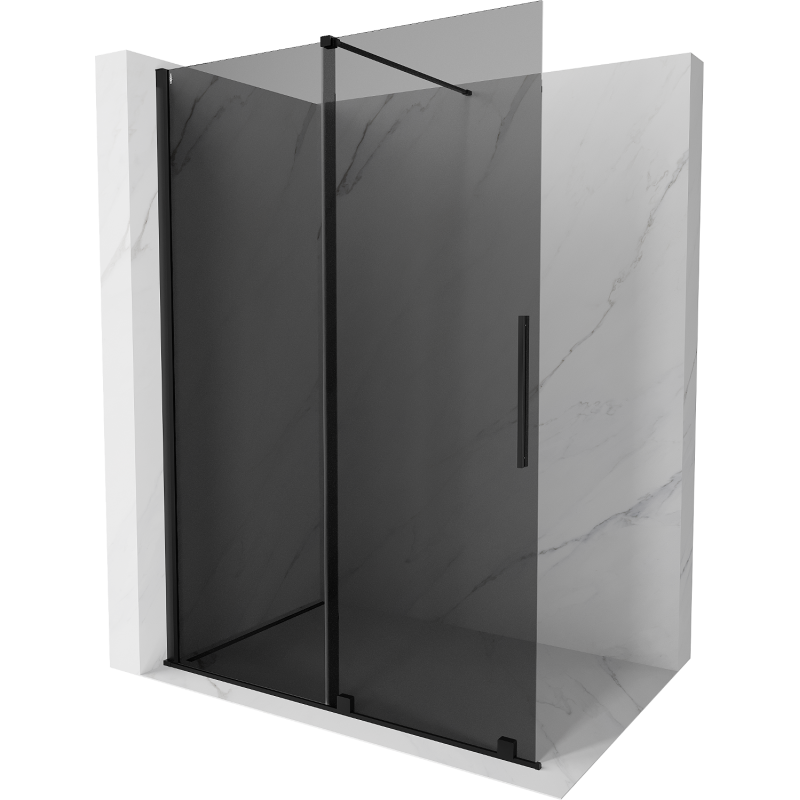 Mexen Velar perete de duș culisant Walk-in 140 x 200 cm, grafit 8 mm, negru - 871-140-000-43-70