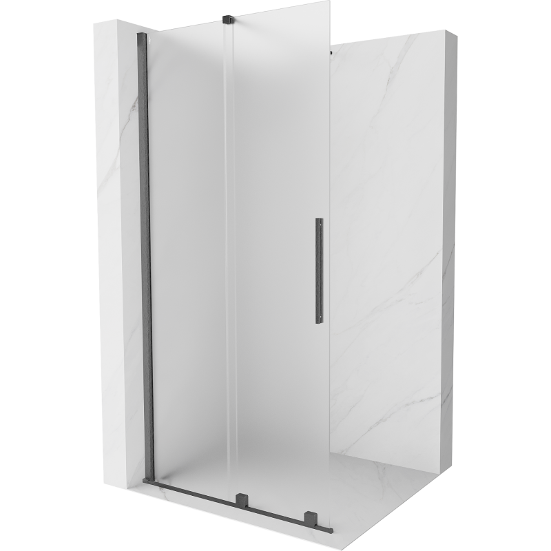 Mexen Velar perete de duș glisant Walk-in 75 x 200 cm, mat 8 mm, gri pistol periat - 871-075-000-33-66