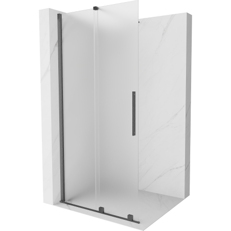 Mexen Velar perete de duș glisant Walk-in 90 x 200 cm, mat 8 mm, gri armă periat - 871-090-000-33-66