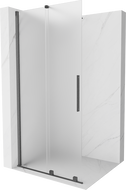 Mexen Velar Walk-in eltolható zuhanyfal 90 x 200 cm, homályos, 8 mm, kefélt pisztolyszürke - 871-090-000-33-66
